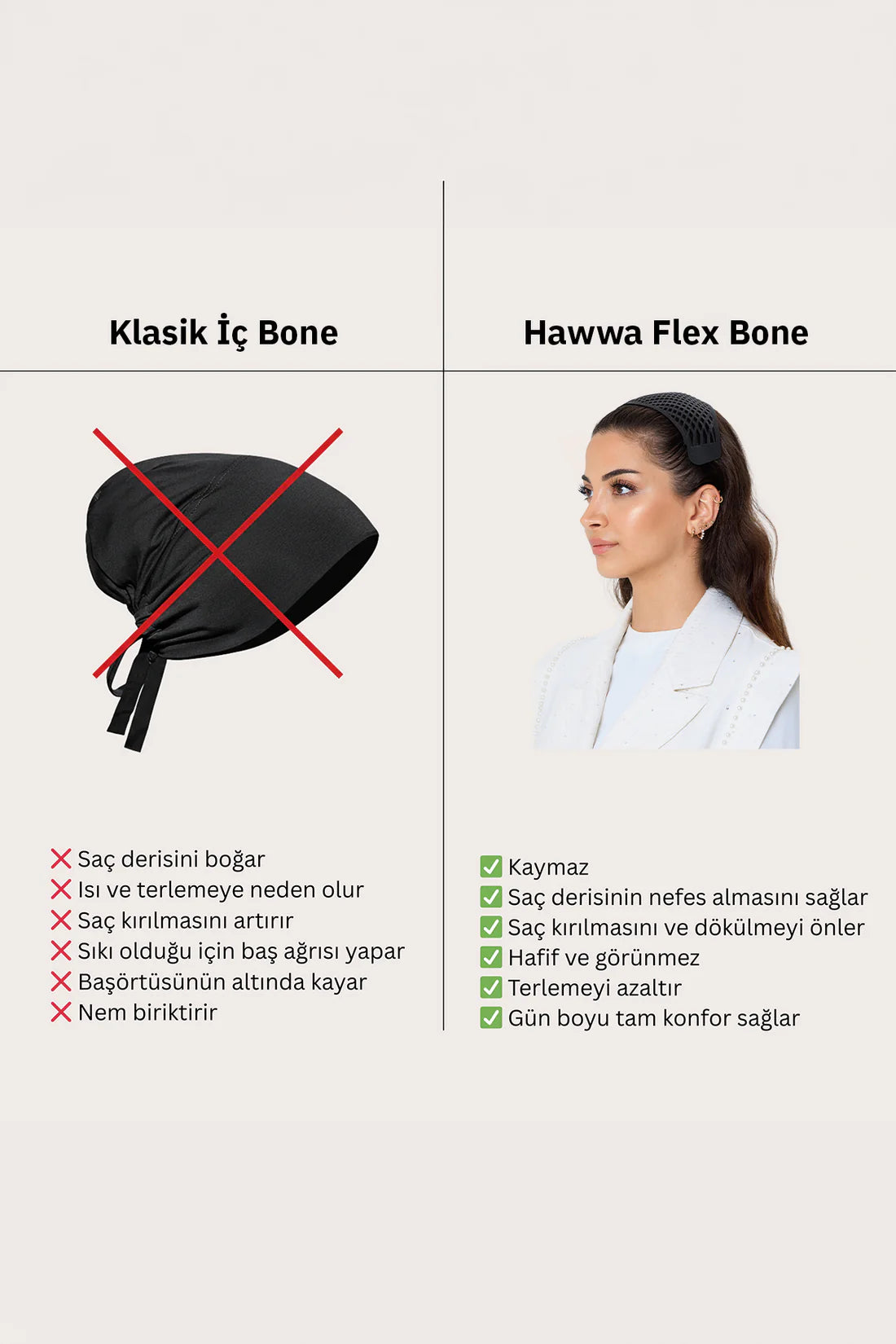 kaydırmaz bone kumaş boneye göre daha konforlu kullanım sağlar. hafif ve görünmez. terlemeyi azaltır. saç derisinin nefes almasını sağlar